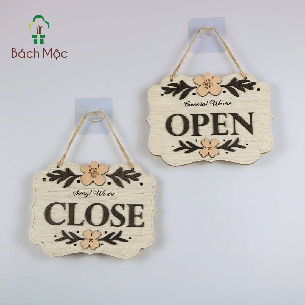 Bảng Gỗ Trang Trí Treo Cửa BÁCH MỘC Nhiều Mẫu Welcome, Open Close