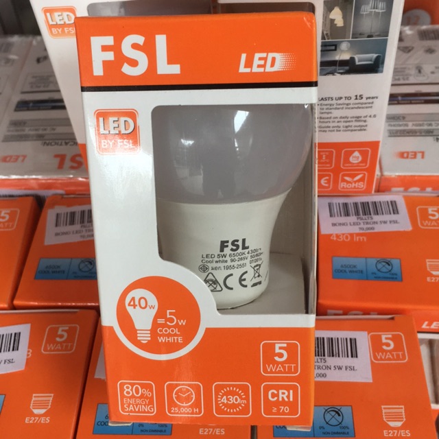Bóng điện FSL 5W Led = 40W đèn sợi đốt bảo hành 2 năm lỗi 1 đổi 1