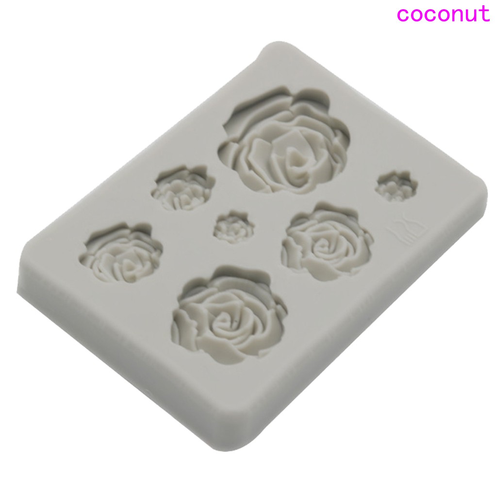 Khuôn Silicon Làm Bánh Tạo Hình Hoa Hồng 3d
