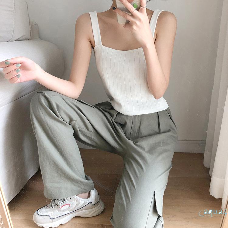 Áo Tank Top Không Tay Màu Trơn Thời Trang Cho Nữ