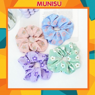 Dây chun buộc tóc vải scrunchies họa tiết hoa phong cách Nhật Hàn cực đẹp SC04
