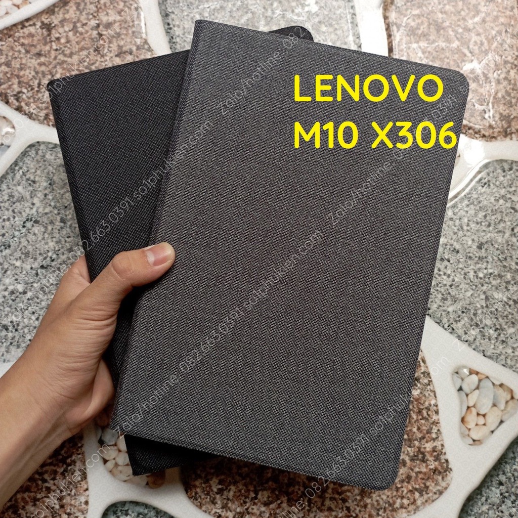 Bao da Lenovo Tab M10 X306 da vải cực chất, mặt trong da mịn, chống xem phim, ốp silicon bền đẹp