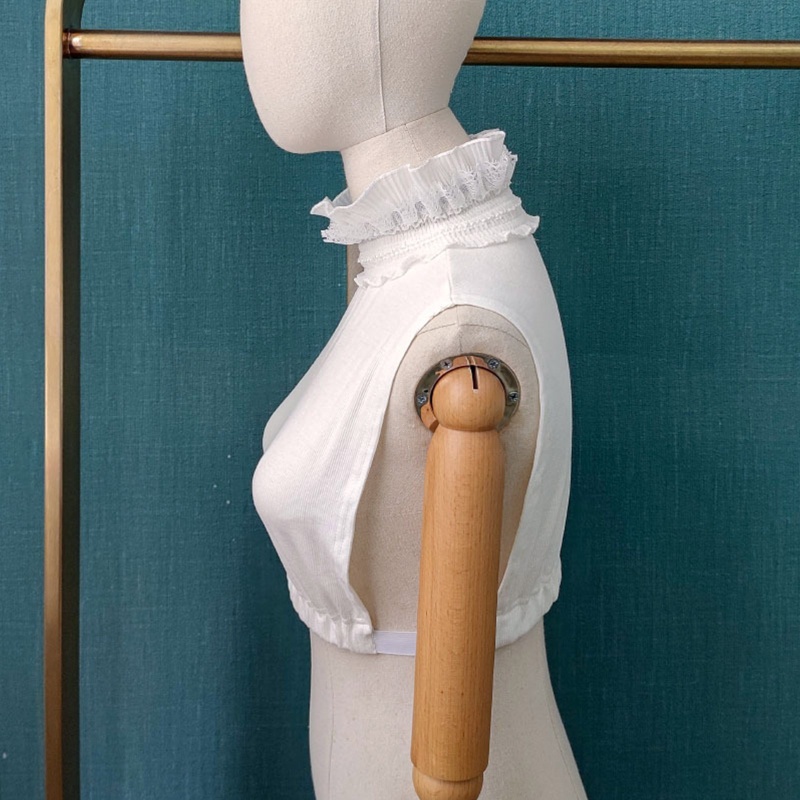 Han Áo Sweater Giả Hai Lớp Nhún Bèo Ấm Áp Sáng Tạo Ngọt Ngào Cho Nữ Acc