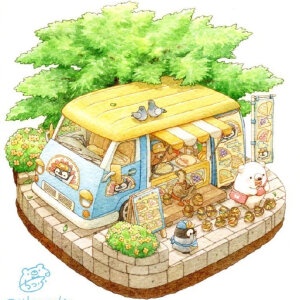 Set tranh đính đá 5d hình chú gấu hoạt hình trang trí DIY 30x30cm