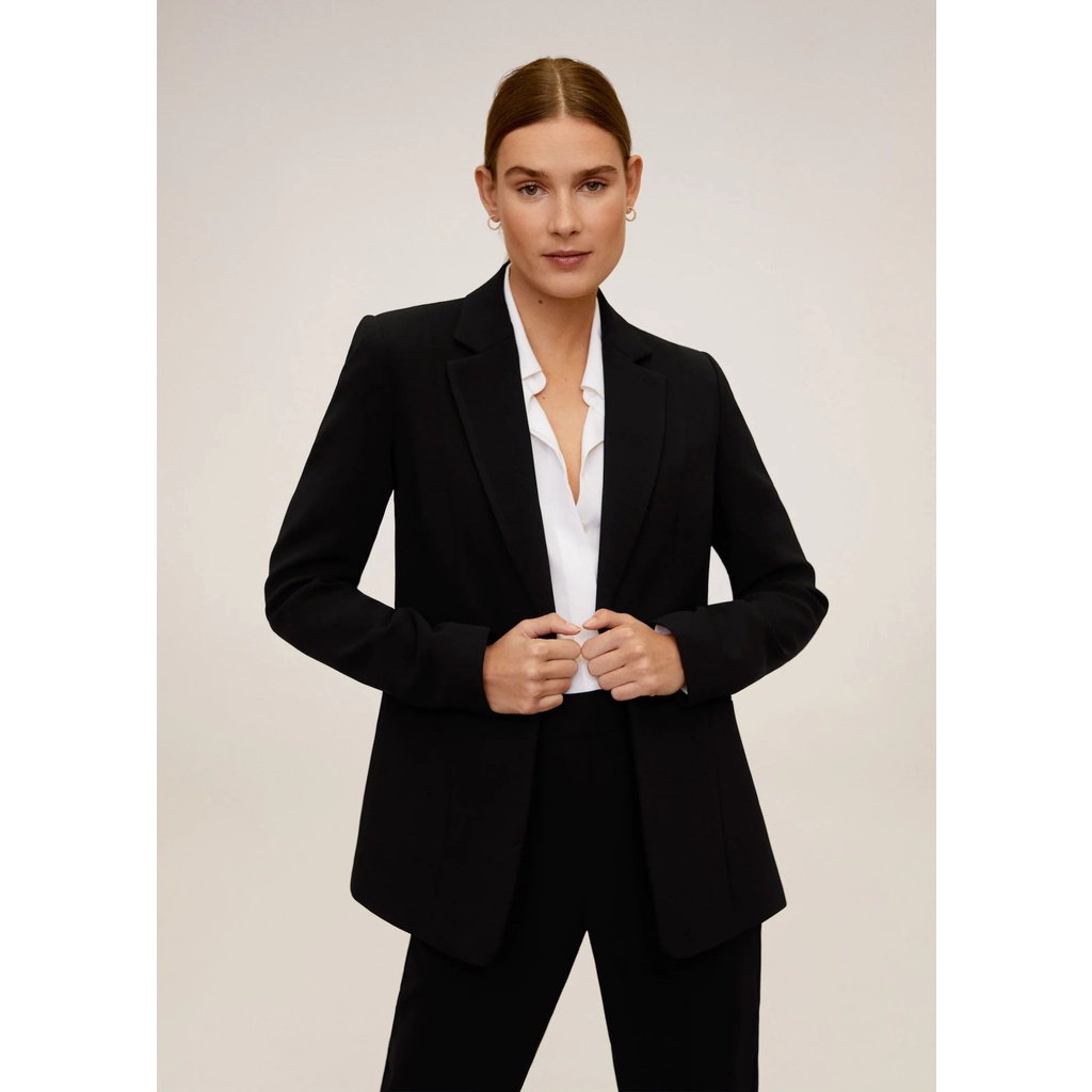 Áo khoác nhẹ Mango 67093660 Structured crepe blazer size XS