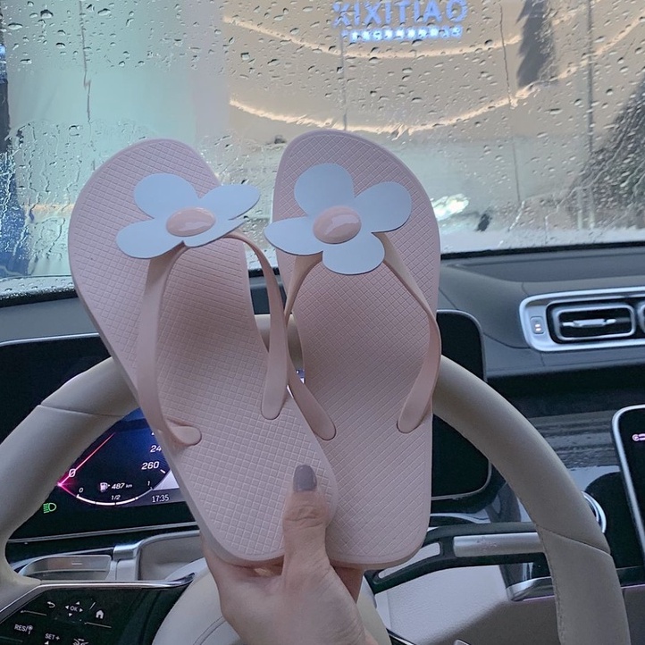 Dép Xỏ Ngón eva Chống Trượt Đính Hoa Dễ Thương Cho Nữ