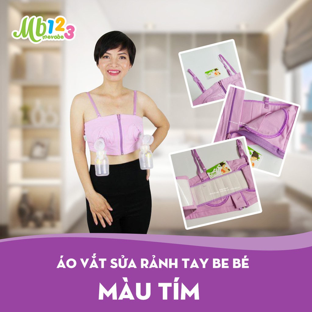 ÁO VẮT SỮA RẢNH TAY BEBÉ - MÀU TÍM