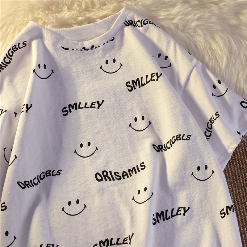 Áo Thun Ngắn Tay Dáng Rộng Kiểu Vintage Nhật Bản Hợp Mùa Hè