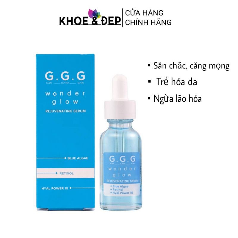 Serum trẻ hoá da, ngừa lão hoá GGG WONDER GLOW REJUVENATING SERUM 30ml