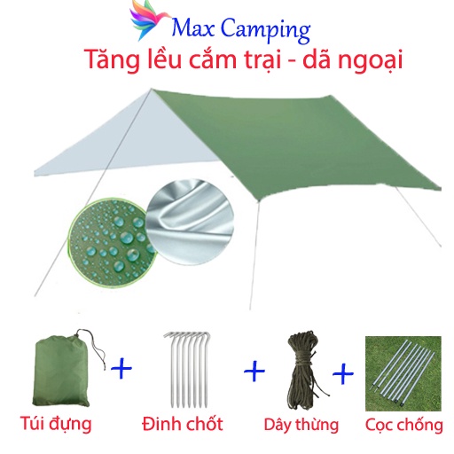 Tăng Dã Ngoại,Tăng Trụ Du Lịch Đa Năng, Tăng Dã Ngoại 3m,Che Chắn, Lót Lều, Nhỏ Gọn Tiện Lợi- Maxx store