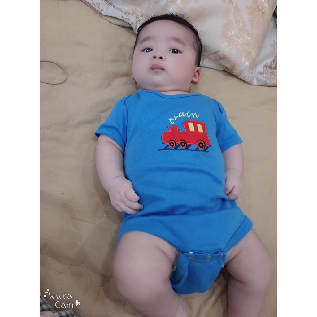 Set 5 Bodysuit Body Chip Cộc Tay HPBaBy Cho Bé Trai Bé Gái Sơ Sinh Đến 10Kg