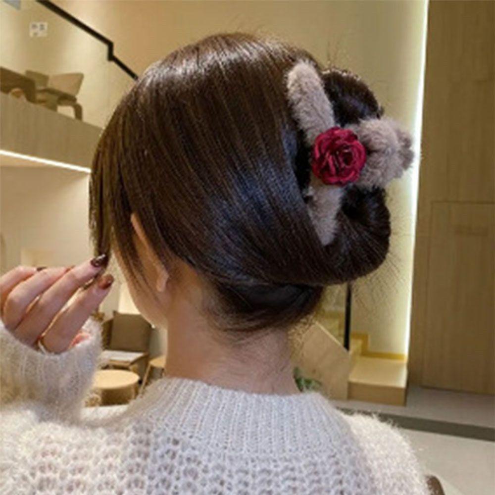 Kẹp Càng Cua Phối Lông Xù Xinh Xắn Thời Trang Cho Nữ