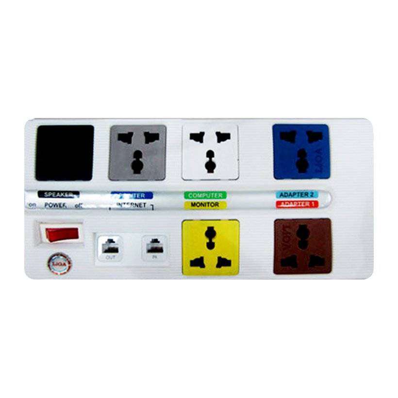 Ổ cắm kéo dài đa năng có mạch chống sét thông tin Lioa 6 OFFICE-3W