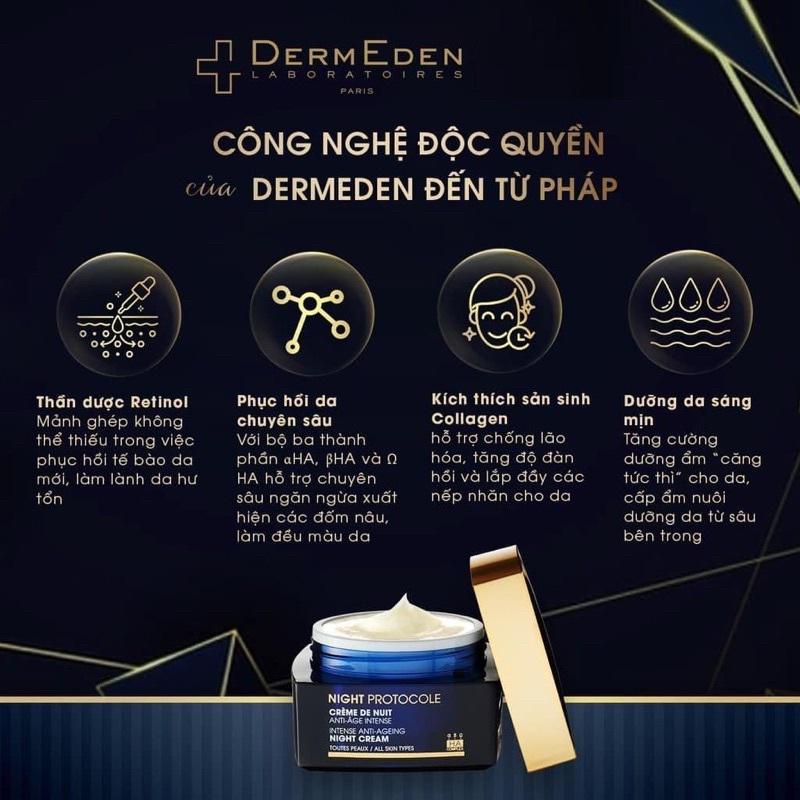 Kem Chống Lão Hóa, Giảm Nám, Tàn Nhang, Dermeden Night Cream Retinol 1% + Niacinamide 5% - Hàng Công Ty