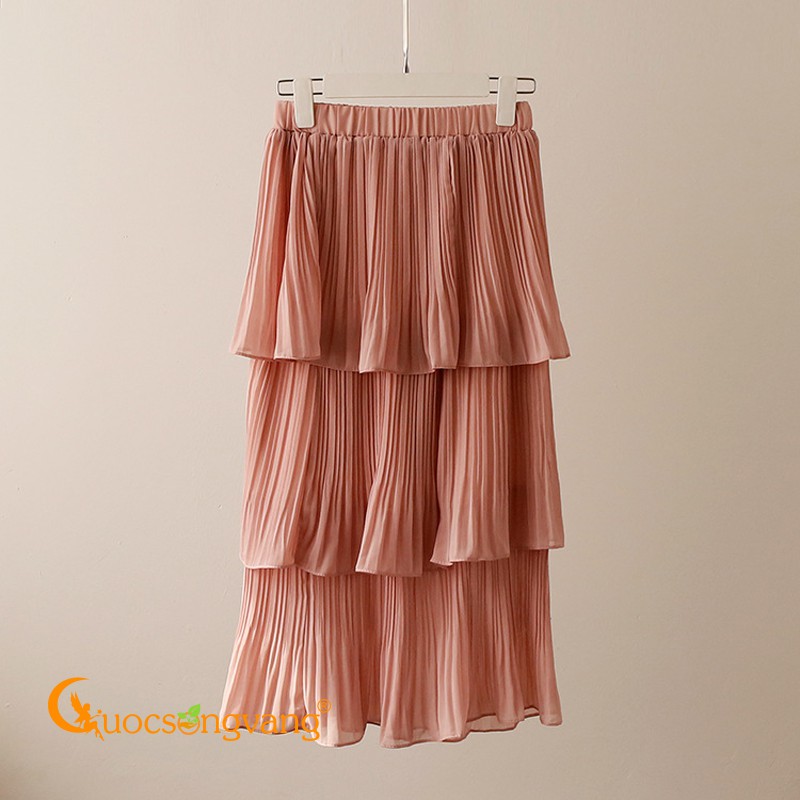 Chân váy xếp tầng chân váy maxi hai lớp GLV083 Cuocsongvang