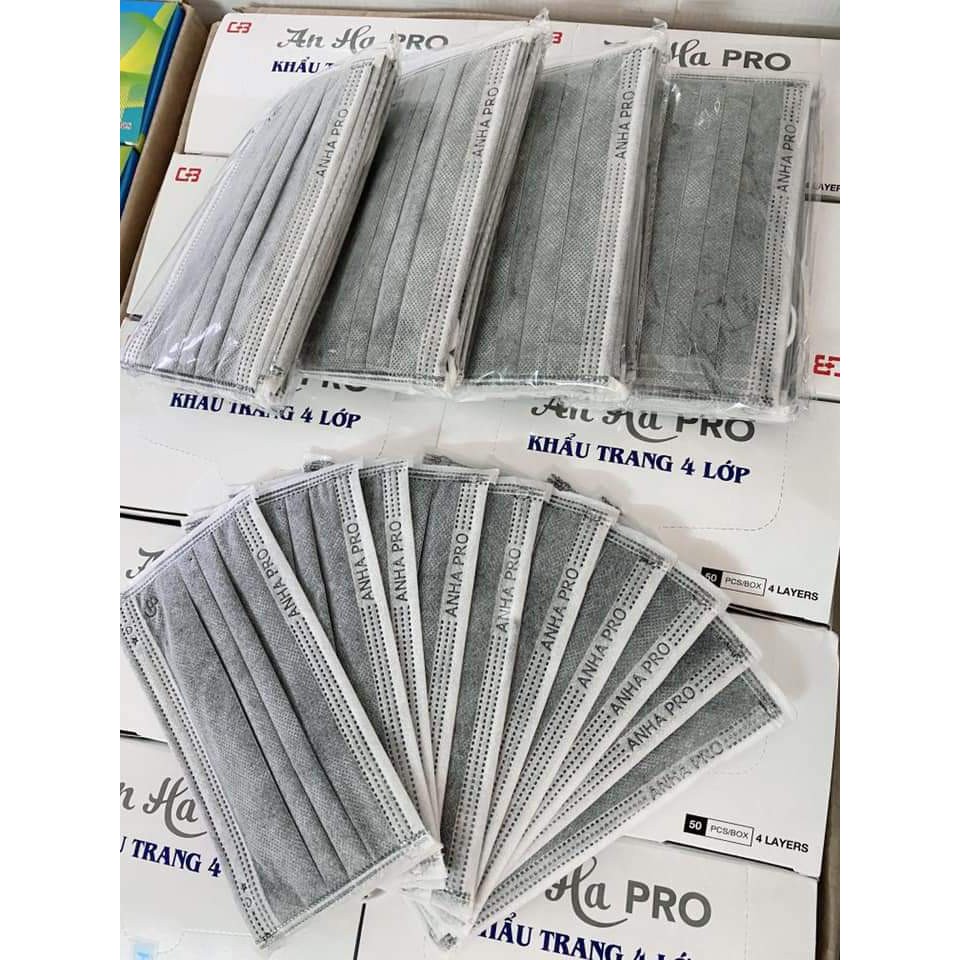 Khẩu Trang Y Tế 4 Lớp Anhapro Hộp 50 Cái