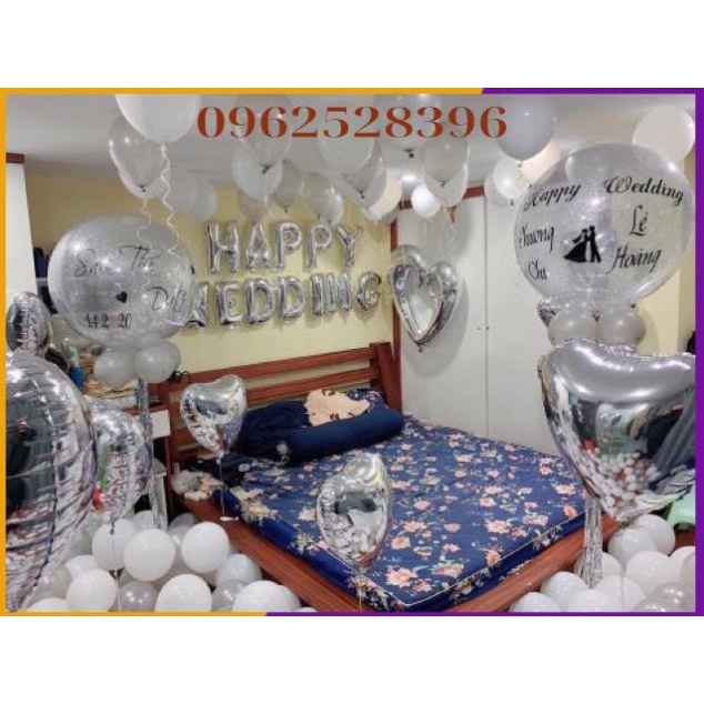 [ Khuyến + Mại ] Set Trang Trí Phòng Cưới Tong Đỏ Trắng [ Tặng bơm tay + keo + ruy băng }