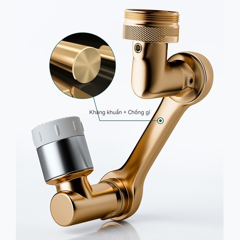 Đầu Chuyển Đổi Vòi Nước Cơ Học Xoay 1080 Độ Chống Văng Đa Năng Cho Nhà Tắm