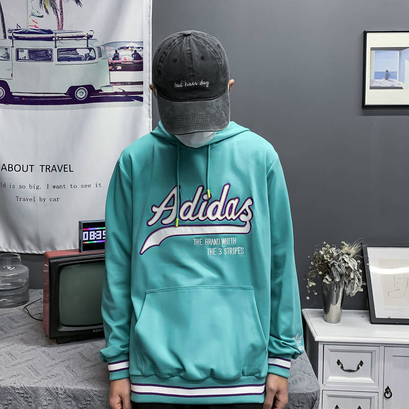 Áo Hoodie Adidas Cotton Tay Dài Dáng Rộng Cho Nam Nữ 350g