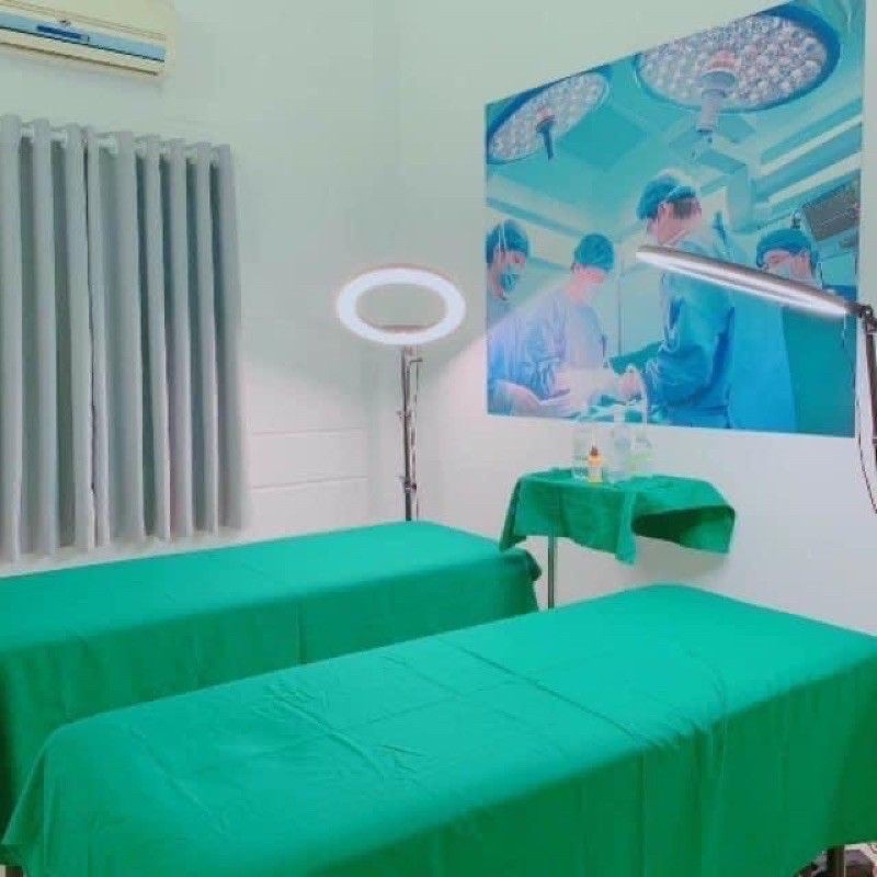 Ga xanh trải giường phẫu thuật