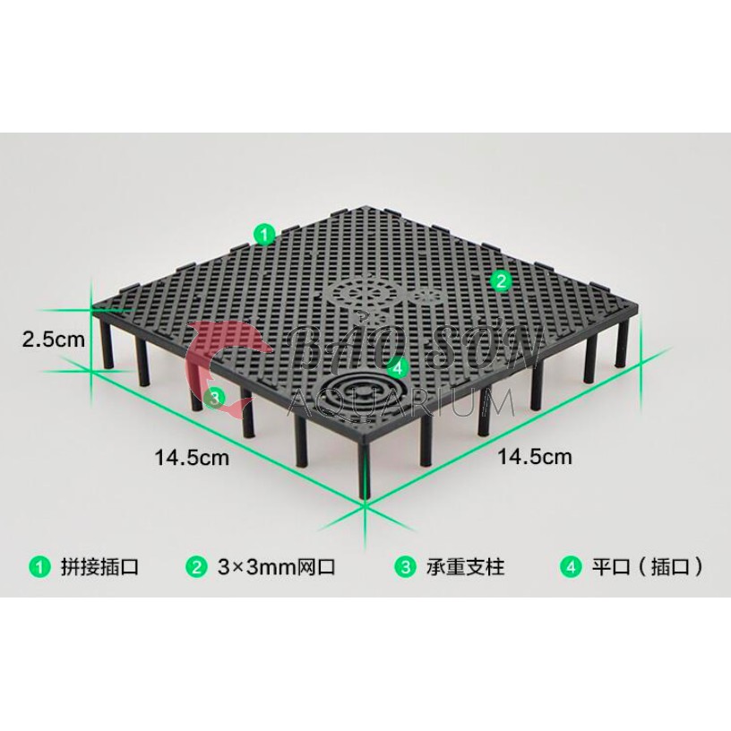 Tấm vỉ lọc đáy bể cá bằng nhựa 15x15cm