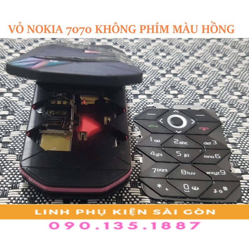 VỎ NOKIA 7070 KHÔNG PHÍM MÀU HỒNG