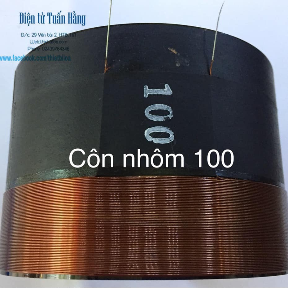 Côn loa bass 100 nhôm loại đẹp( coil loa 100)
