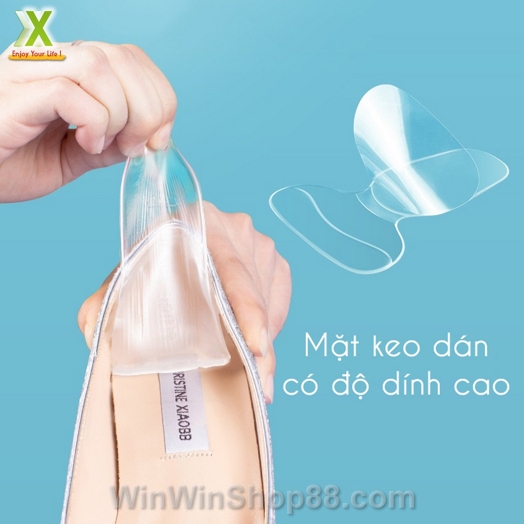 Miếng lót silicon trong suốt giảm size giày rộng và chống trầy gót chân - Winz.vn