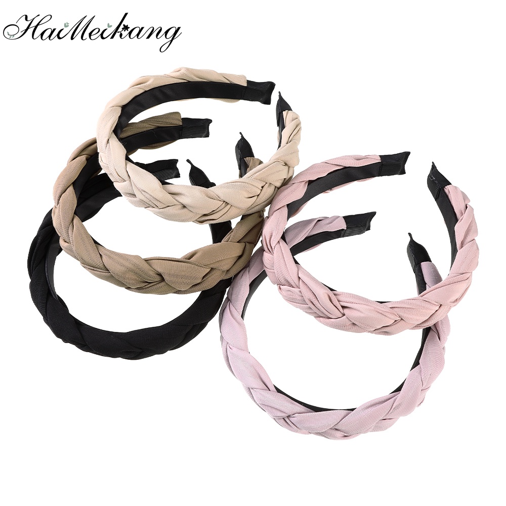 Băng Đô Haimeikang Vải Nhung Bện Xoắn Phong Cách Hàn Quốc Retro Cho Nữ