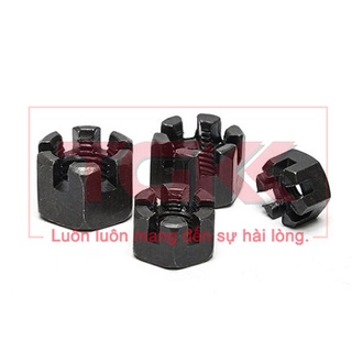Đai ốc khía thép đen M10-M22