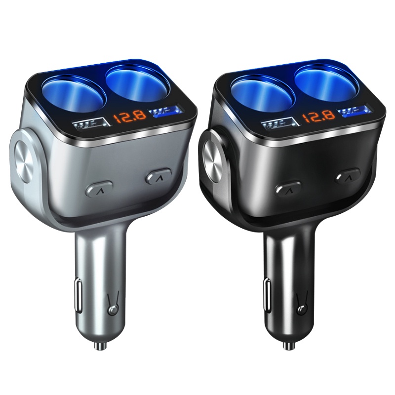 Tẩu sạc nhanh PECHAM QC 3.0 2 cổng USB 12V-24V có màn hình hiển thị điện áp cho xe hơi