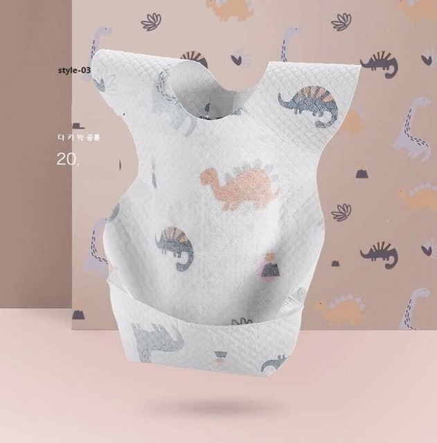 Gói 10 yếm giấy chống thấm dùng 1 lần cho bé