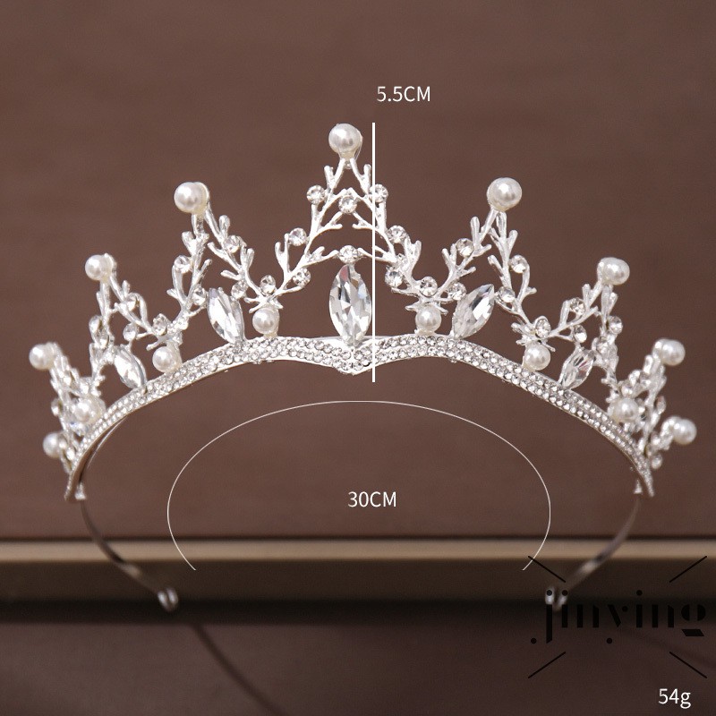 GETNOIVAS Cài Tóc Hình Vương Miện Đính Đá Ngọc Trai Giả Thời Trang Cho Cô Dâu