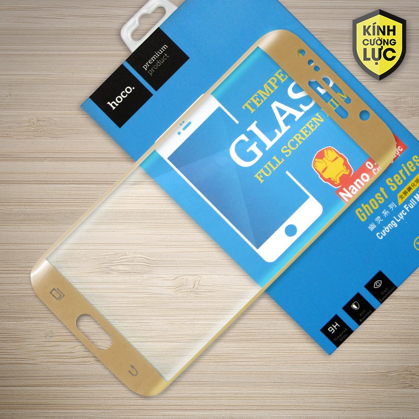 Cường lực Galaxy S6 Edge hiệu Hoco Full LCD viền Gold