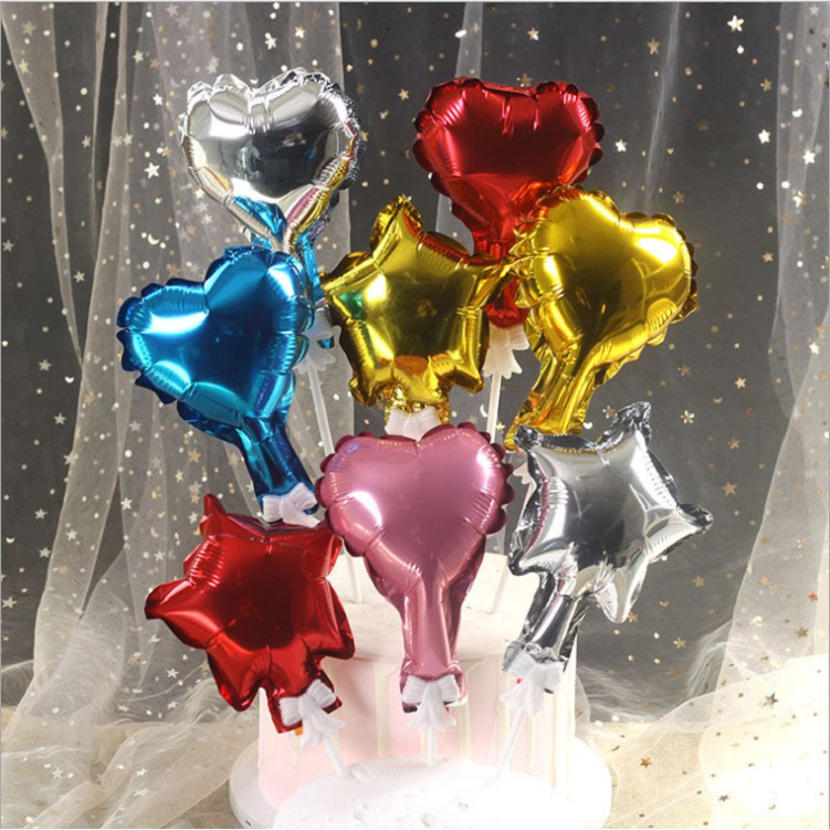 5 Bong bóng nhôm hình trái tim 5 inch dùng cho tiệc cưới, sinh nhật