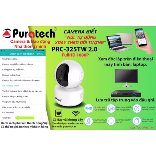 Camera wifi Puratech PRC-325 1080P