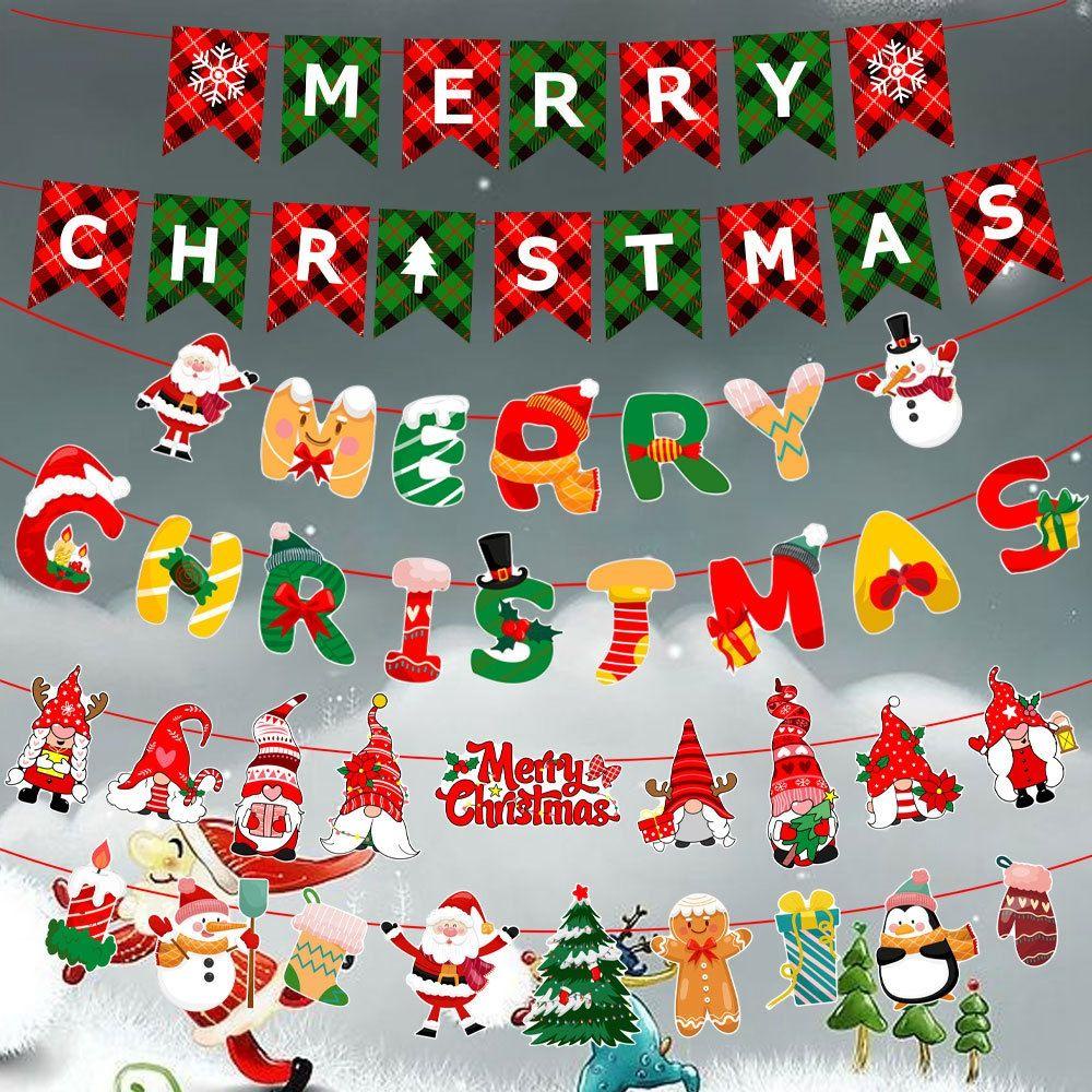 Dây Cờ Treo Trang Trí Giáng Sinh Hình Ông Già Noel 3m