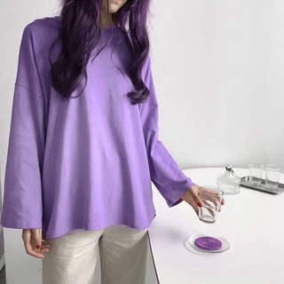 Áo Tay Dài LONG SLEEVE BASIC Màu Tím Unisex