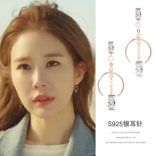 Bông tai mạ vàng bạc 925 kiểu Hàn Quốc Drama Touch Sincere Liu Renna