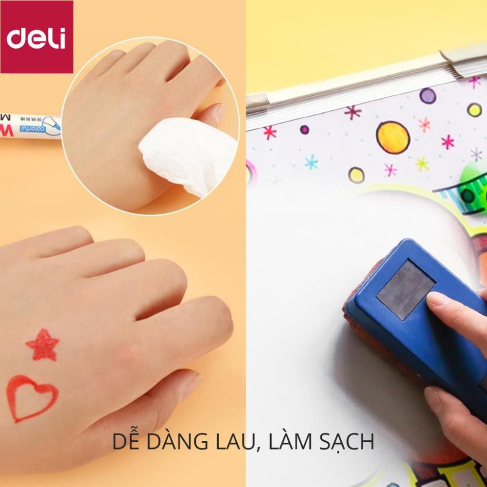 Bút dạ đa năng Deli - 8/12 màu - Viết trên nhiều chất liệu - 1 hộp - S504 / S506 [Deli]