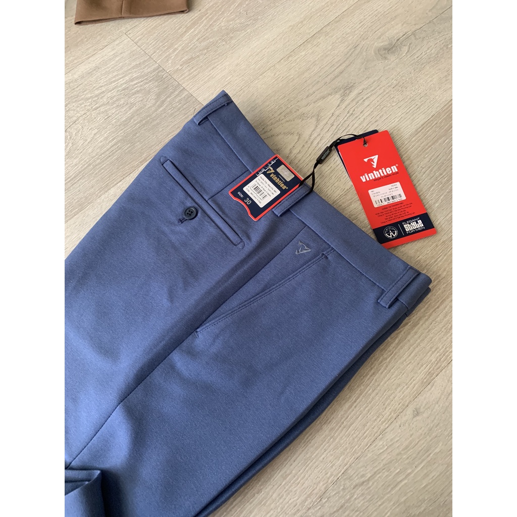 Quần tây Nam Vĩnh Tiến Trơn Màu Dáng Trẻ Xanh Coban