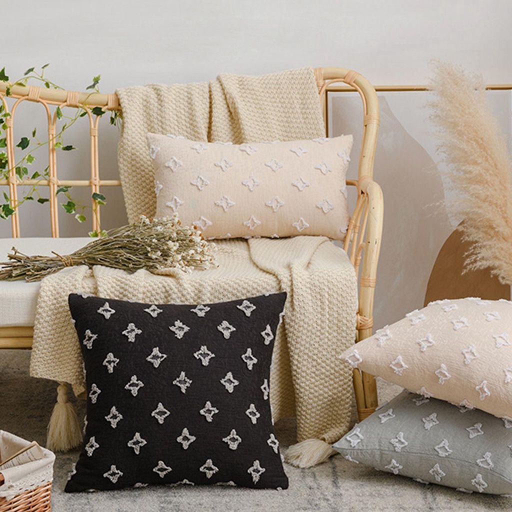 Vỏ Gối Sofa Trang Trí Phòng Ngủ Họa Tiết Hình Thoi Mềm Mại