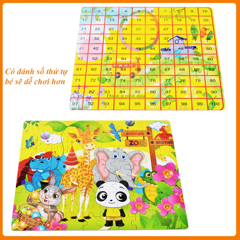 Tranh ghép hình cho bé Puzzle 100 chi tiết nhiều chủ để giúp trẻ giải trí và phát triển trí tuệ