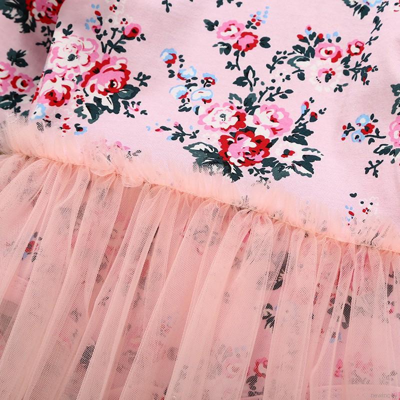 Áo liền quần họa tiết hoa dài tay thời trang dành cho bé gái