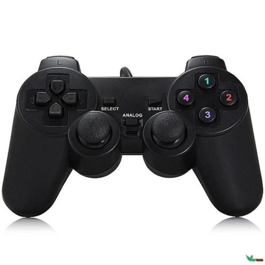 (Hàng xịn) Tay cầm chơi game PS2, PS3, PS4 có dây chế độ rung, dây kết nối USB cho PC / Laptop -DC2538