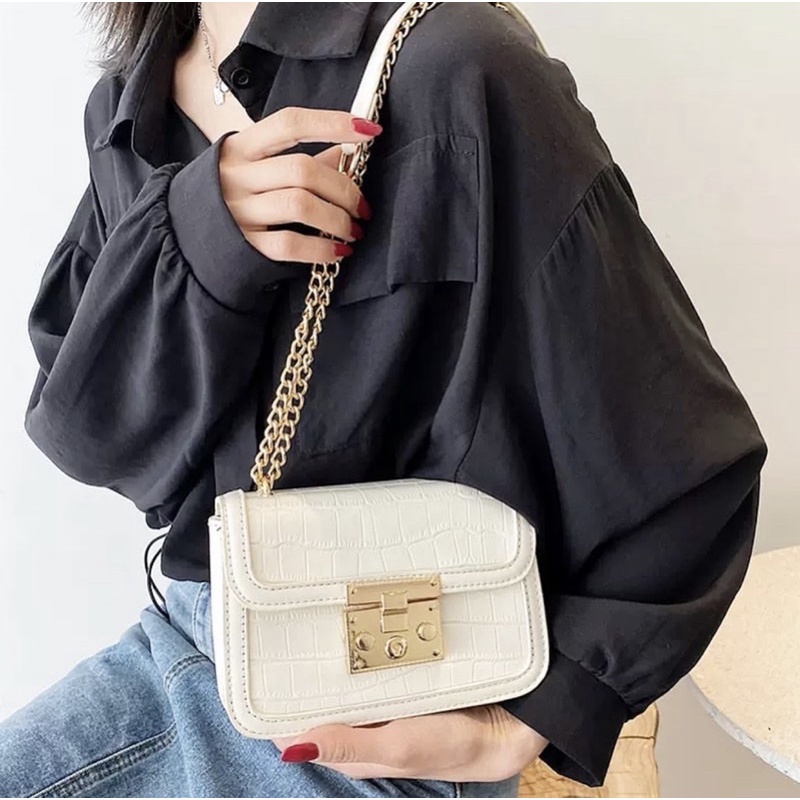 🌿Túi Xách Nữ - HÀNG ĐẸP dáng hộp basic da vân♥️🥰