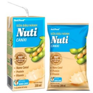 Sữa đậu nành Nuti Canxi 200ml Thùng 36 bịch