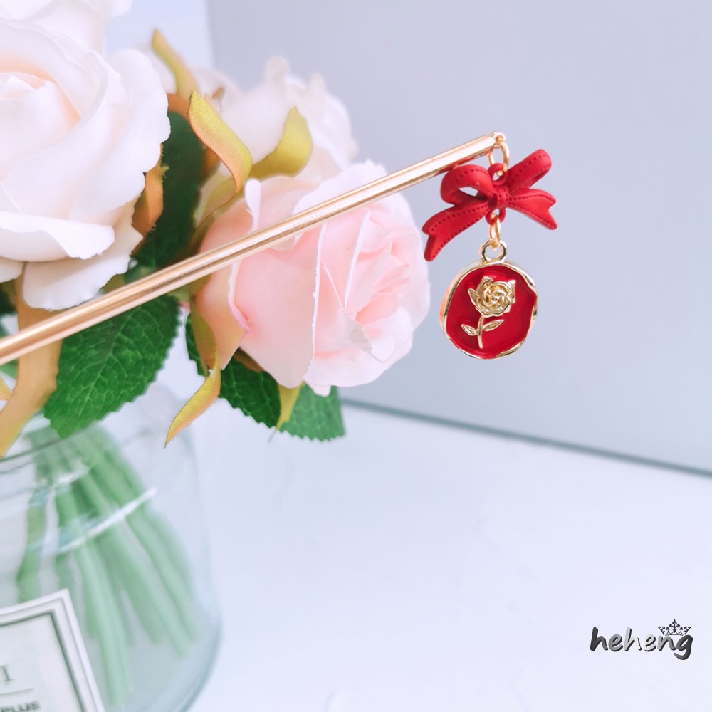 Trâm Cài Tóc Hoa Hồng Bằng Hợp Kim Không Gây Dị Ứng Phong Cách Trung Hoa