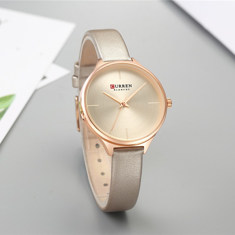 Đồng Hồ Quartz CURREN Dây Da Chống Thấm Nước Bằng Thép Không Gỉ Sang Trọng