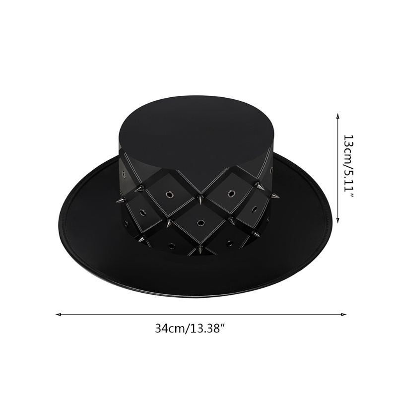 Mũ Phù Thủy Chất Liệu Da PU Màu Đen Phong Cách Retro